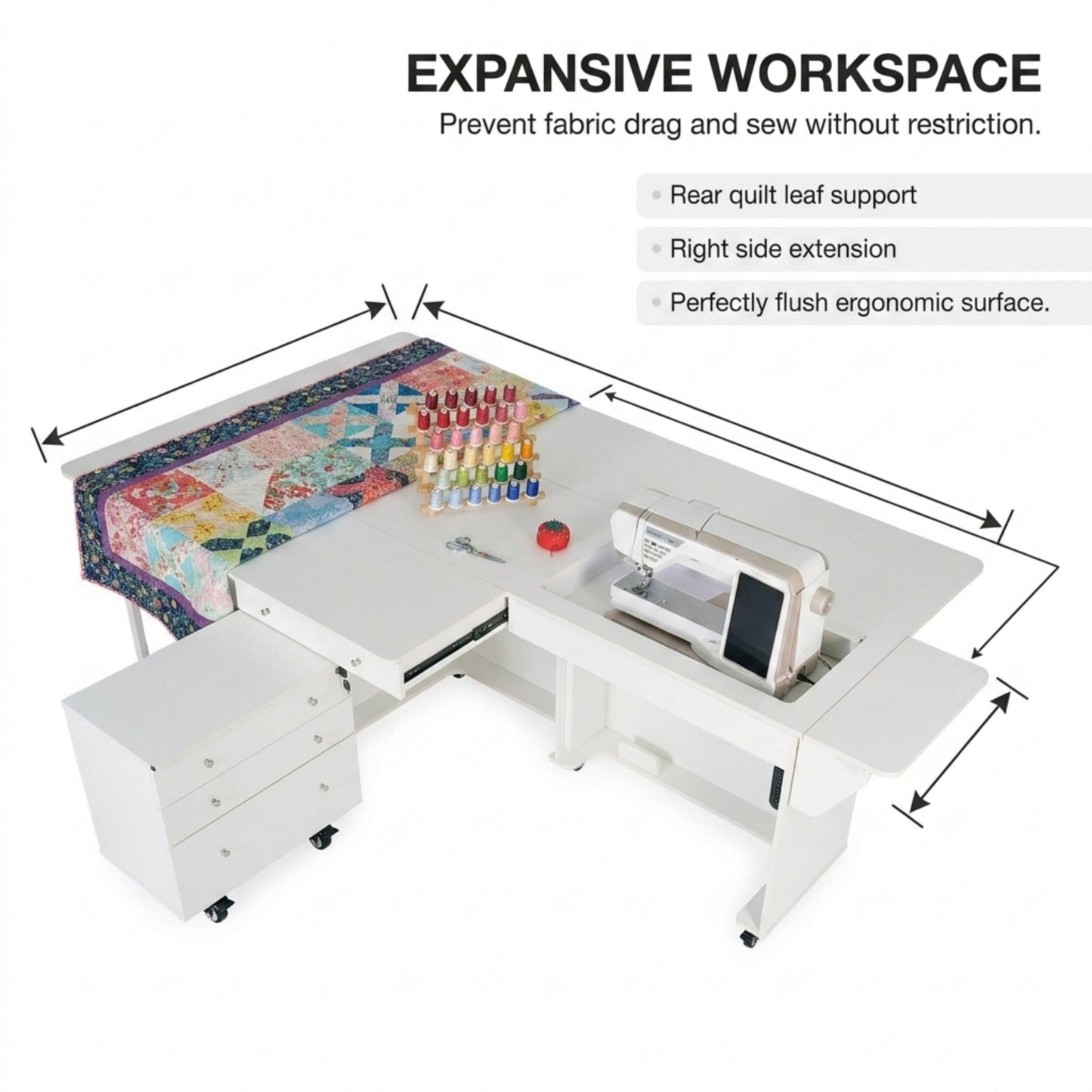 Kangaroo XL & Joey Sewing Cabinet K9811XL – Ash White