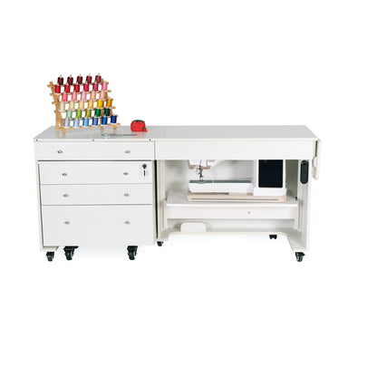 Kangaroo XL & Joey Sewing Cabinet with Electric Lift K9811EL – Ash White