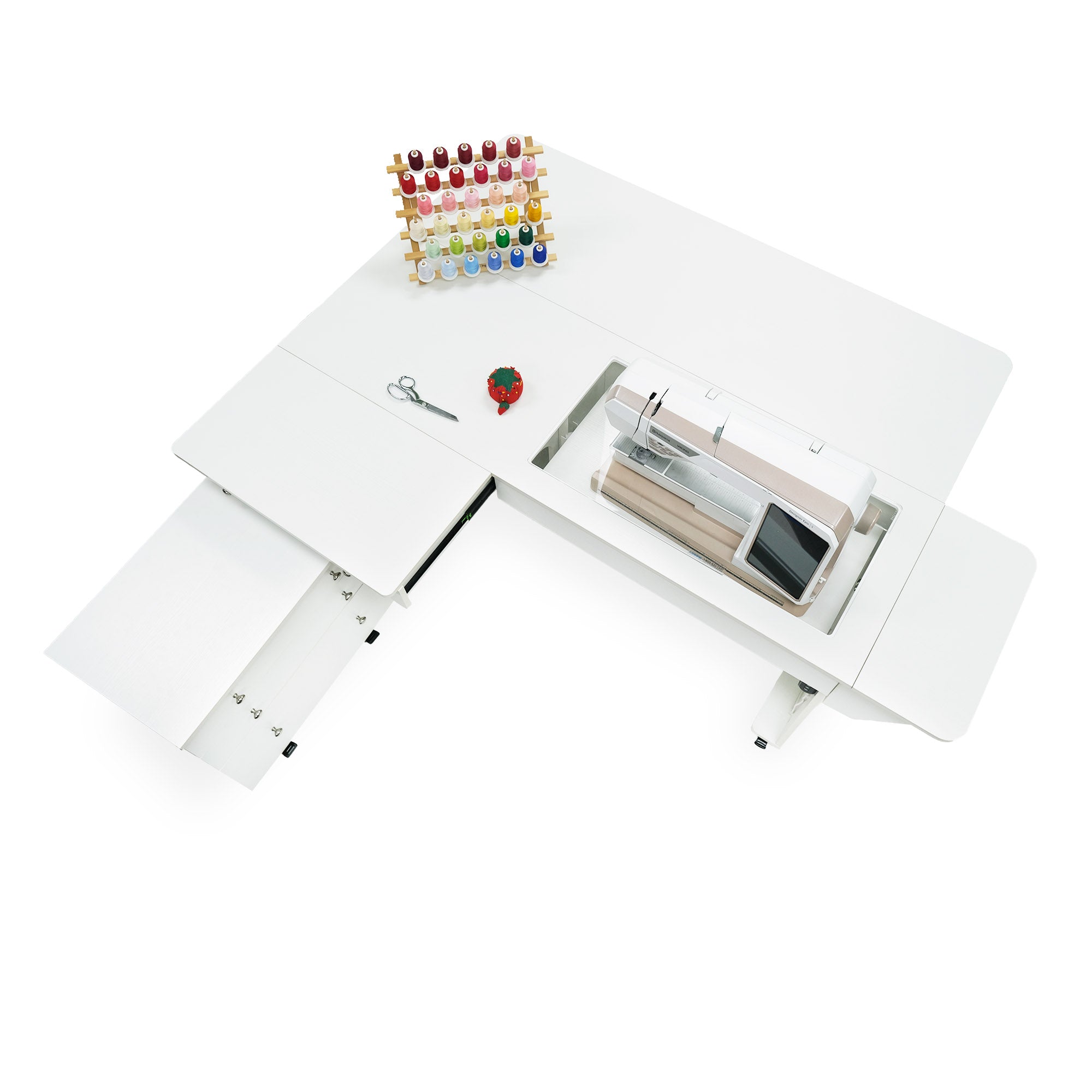 Kangaroo XL & Joey Sewing Cabinet with Electric Lift K9811EL – Ash White
