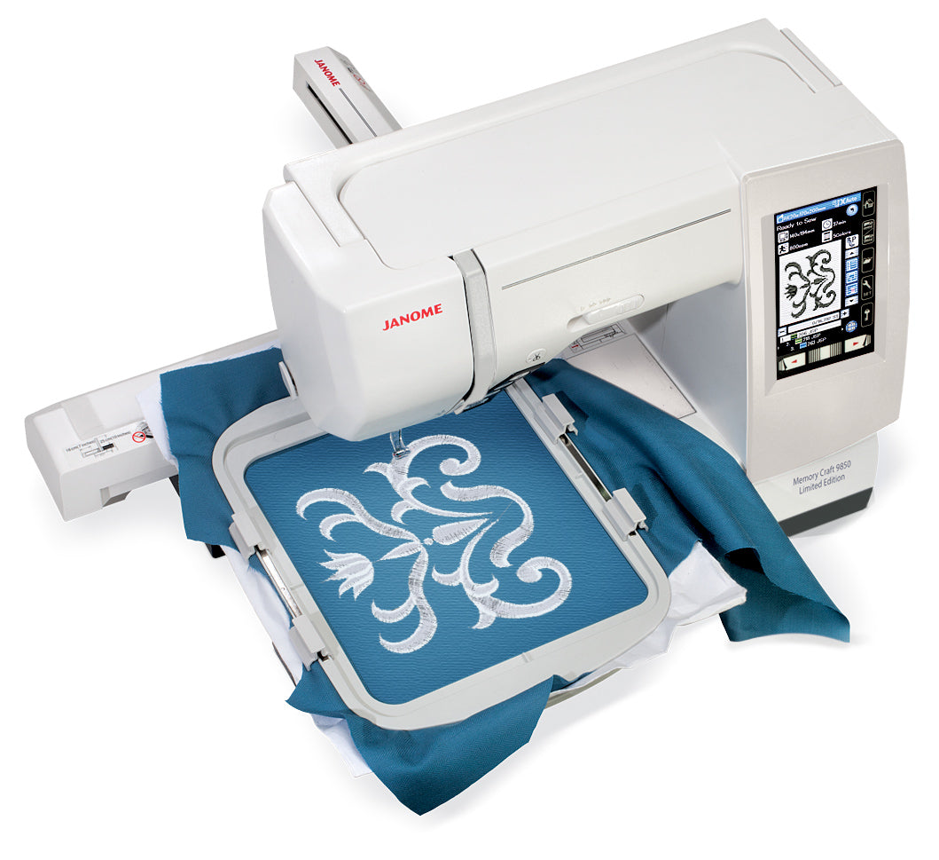 Janome Continental M17 Sewing & Embroidery Machine with Janome Memory Craft 9850 Limited Edition Sewing & Embroidery Machine - Ultimate Professional Sewing & Embroidery Bundle