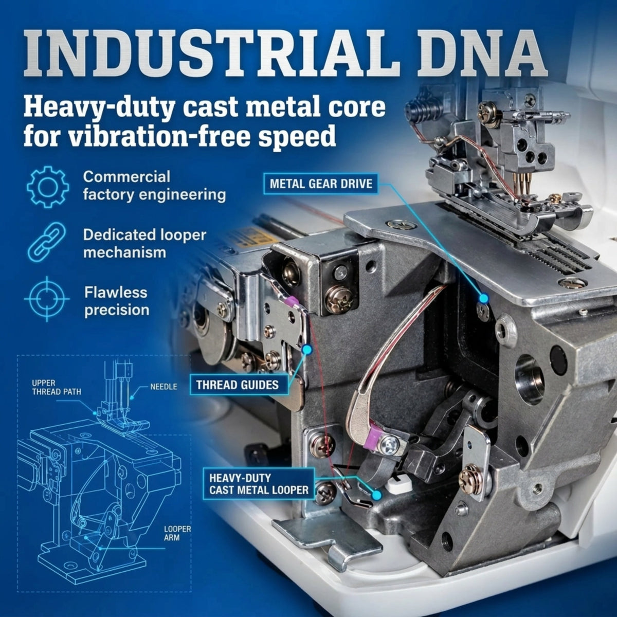 JUKI AMERICA MCS-1500 Specialized Chainstitch and Coverstitch Machine