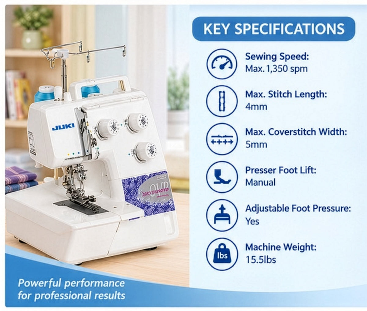Juki MCS-1700NQVP Chainstitch and Coverstitch Machine