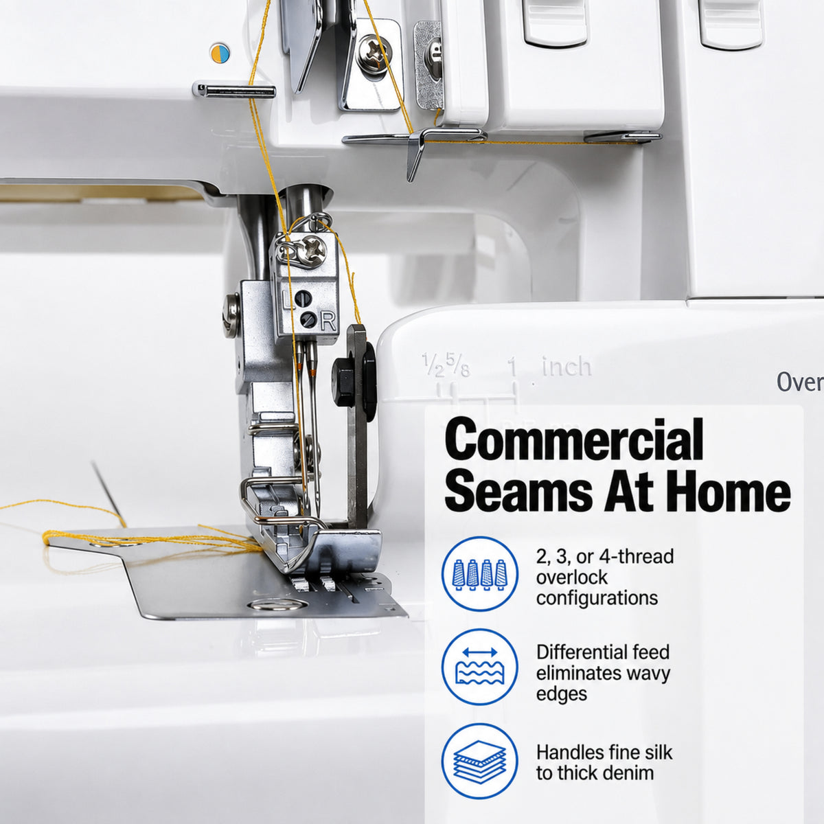 JUKI AMERICA MO-104D 2/3/4 Thread Overlock with Differential Feed and Rolled Hem