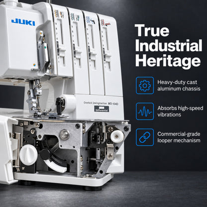 JUKI AMERICA MO-104D 2/3/4 Thread Overlock with Differential Feed and Rolled Hem