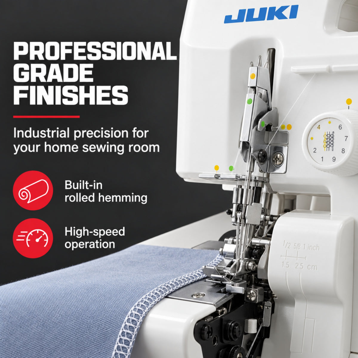 JUKI AMERICA MO-644D 2/3/4 Thread Overlock with Differential Feed and Rolled Hem