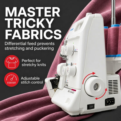 JUKI AMERICA MO-644D 2/3/4 Thread Overlock with Differential Feed and Rolled Hem