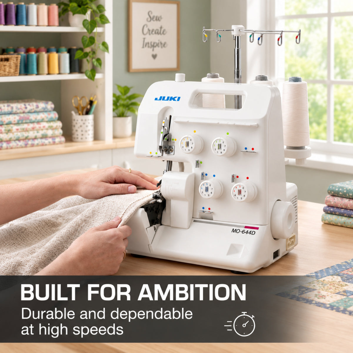 JUKI AMERICA MO-644D 2/3/4 Thread Overlock with Differential Feed and Rolled Hem