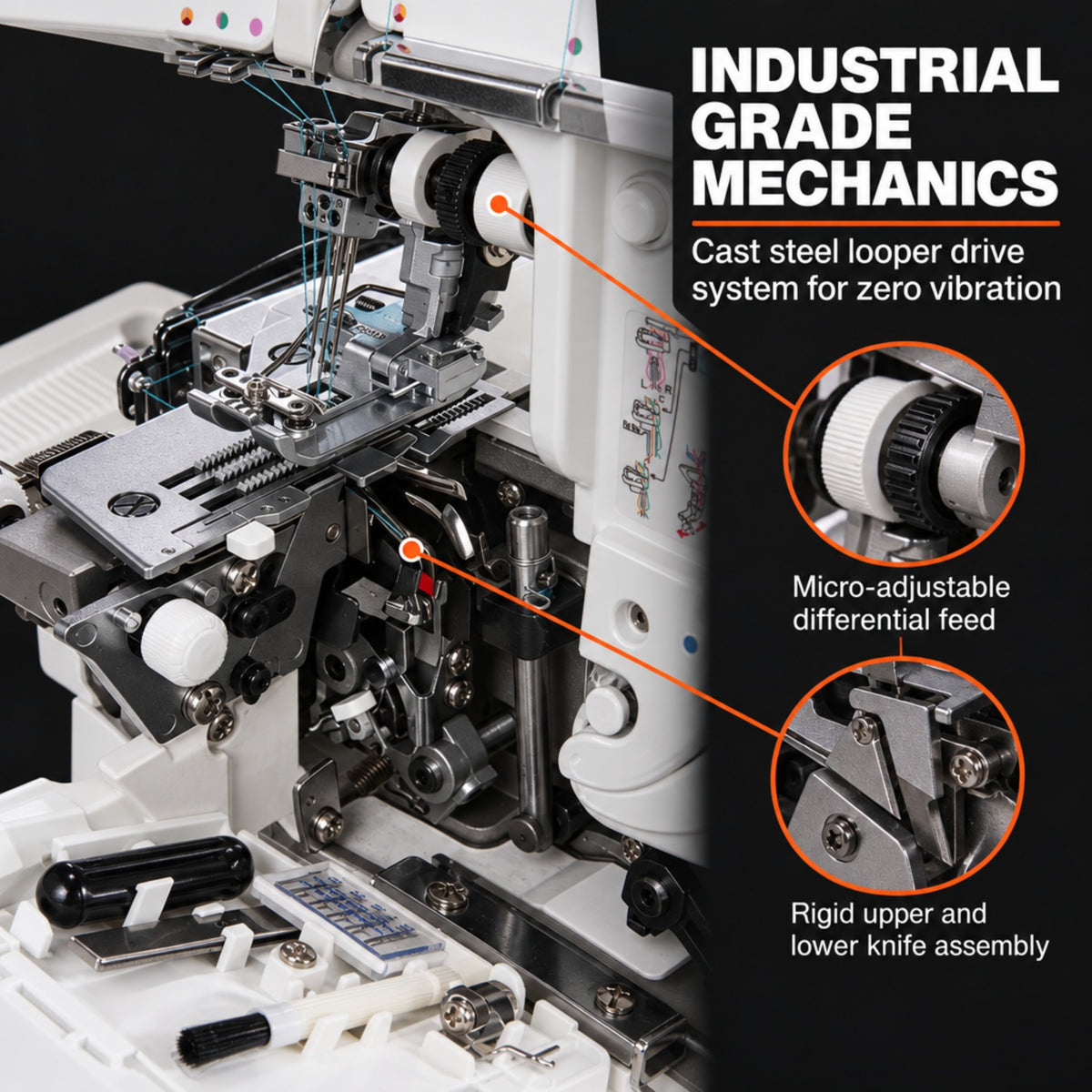 JUKI AMERICA MO-735 2/3/4/5 Thread Overlock with Chainstitch and Coverstitch