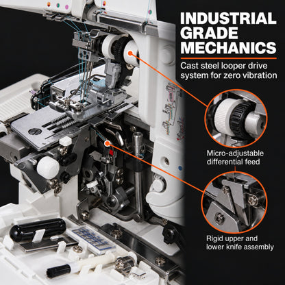 JUKI AMERICA MO-735 2/3/4/5 Thread Overlock with Chainstitch and Coverstitch