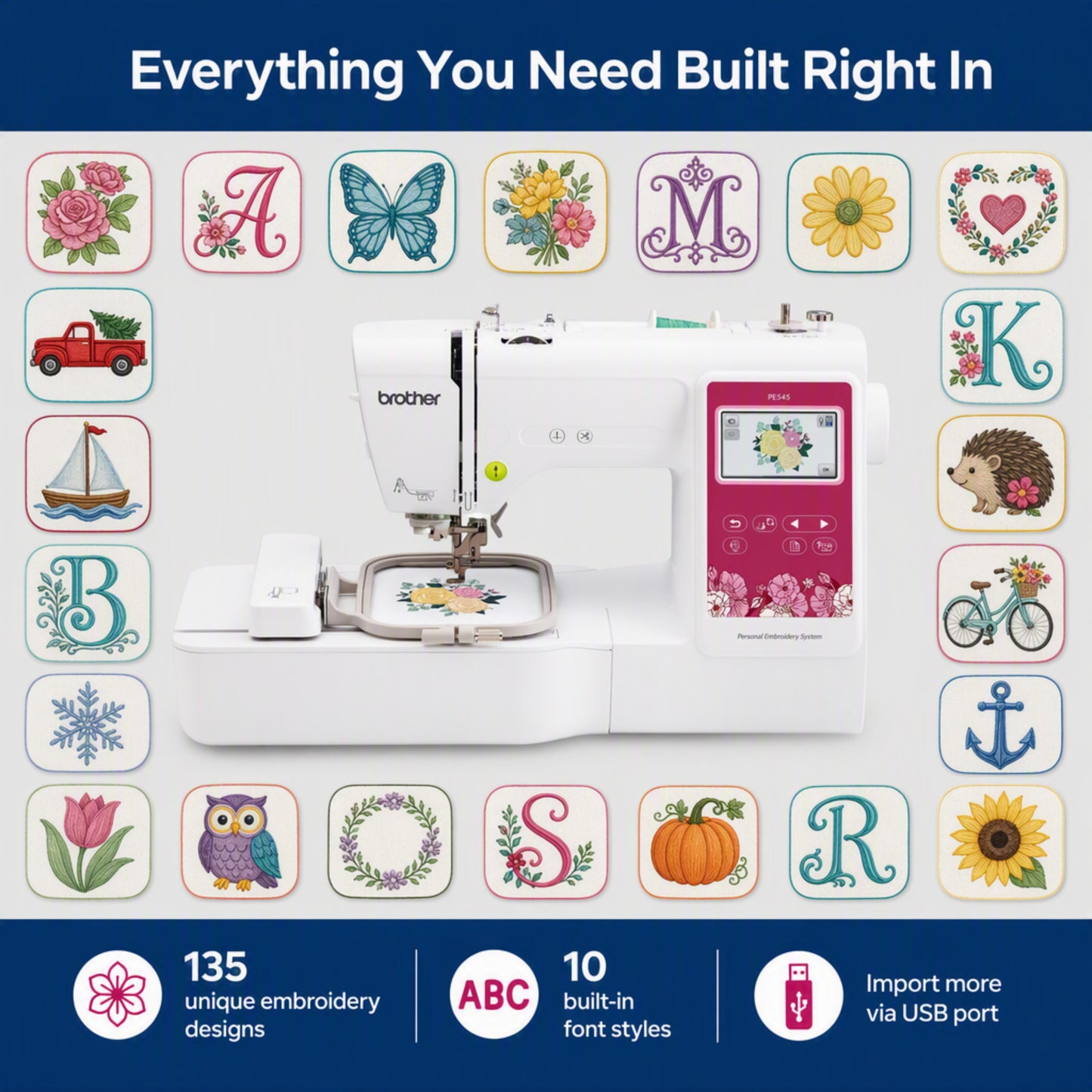 Brother PE545 4" x 4" Embroidery Machine
