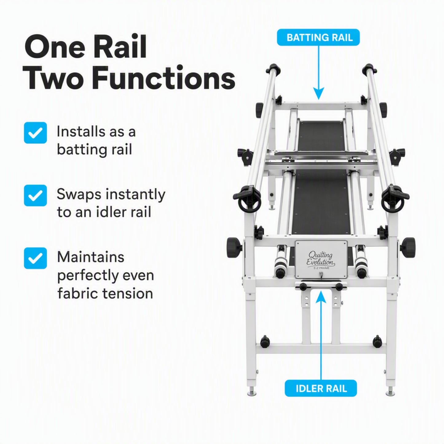 Grace QEF-01-17170 QE Rolling Frame Batting/Idler Rail