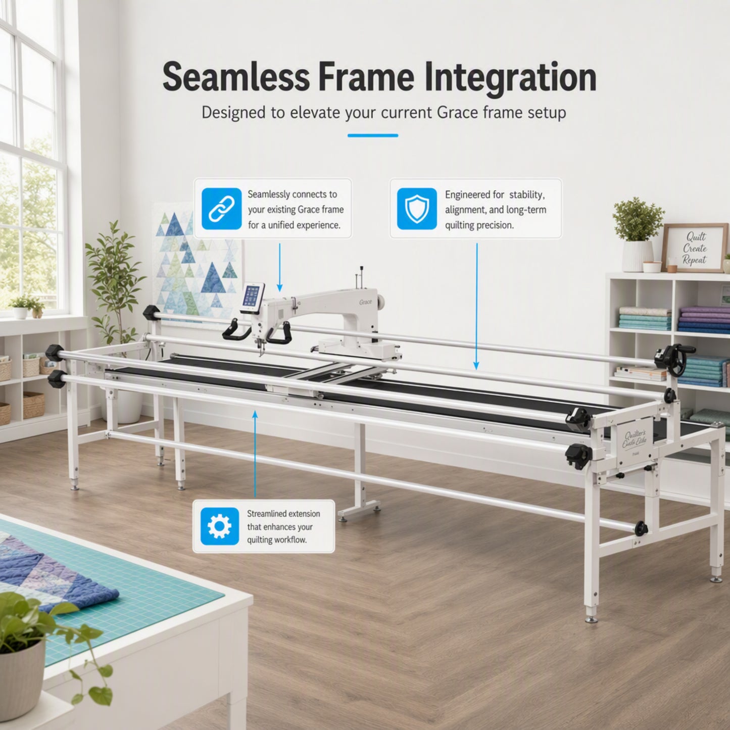 Grace QEF-01-17170 QE Rolling Frame Batting/Idler Rail