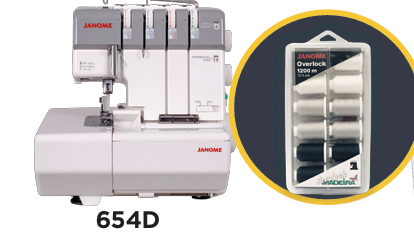 Janome MyLock 654D Sailing Line with 12-Spool Overlock Thread Set