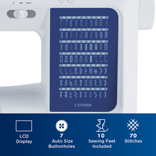 Load image into Gallery viewer, Brother CS7000X 70-Stitch Computerized Sewing Machines with Wide Table Sewing &amp; Embroidery Combos
