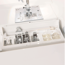 Load image into Gallery viewer, JUKI AMERICA HZL-F300 Exceed Series Sewing Machine with 106 Stitch Patterns and 3 Fonts
