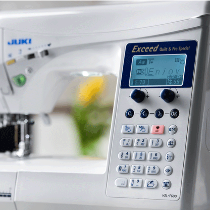 JUKI AMERICA HZL-F600 Exceed Series Sewing Machine with 225 Stitch Patterns and 4 Fonts