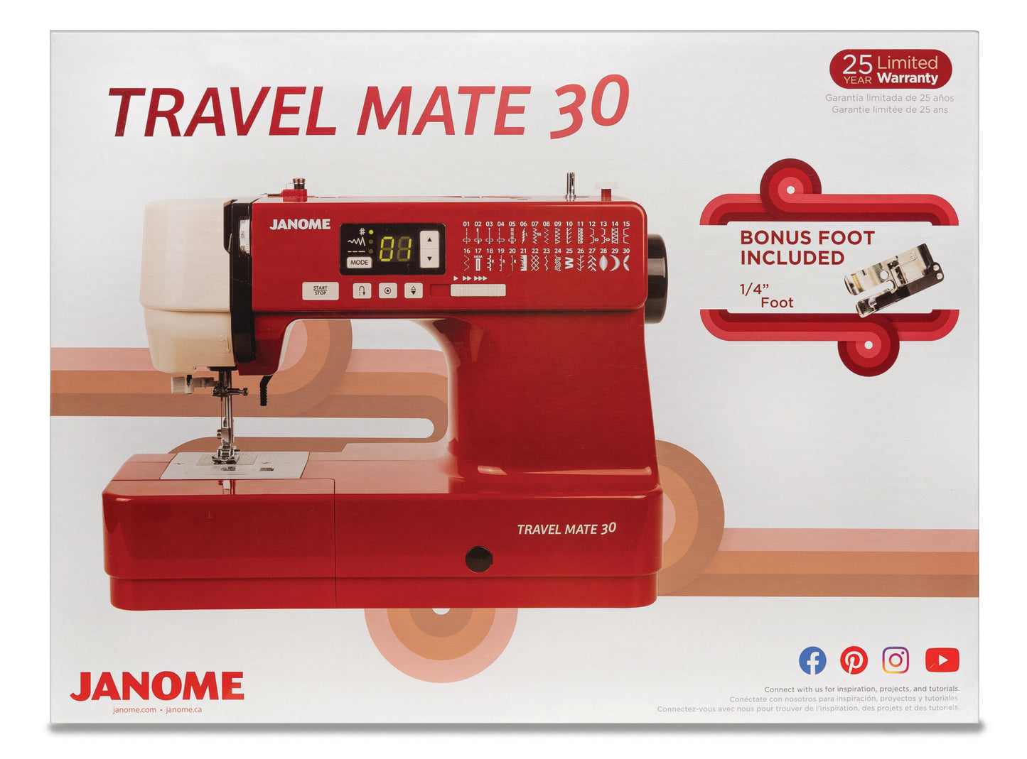 Janome Memory Craft 6700 Professional Sewing Machine with Travel Mate 30 Computerized Sewing Machine Bundle - High-Speed Quilting & Portable Everyday Sewing
