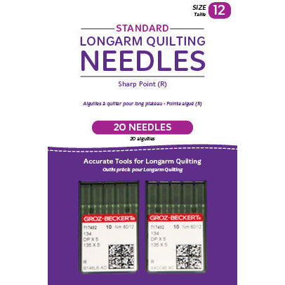 Needles, Longarm, Standard, 12/80-R Sharp, Package of 20