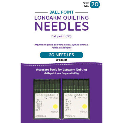 Needles, Longarm, Ballpoint, 20/125-FG, Package of 20